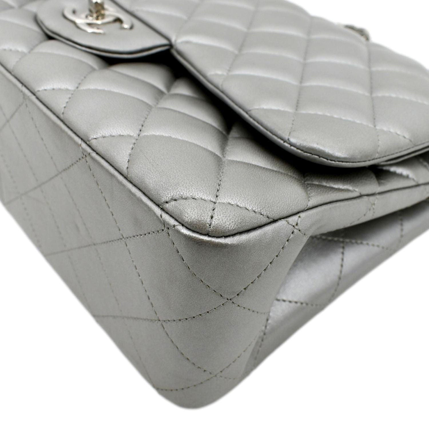 CHANEL, Bags, Chanel Luxe Metallic Sliver Flap Bag
