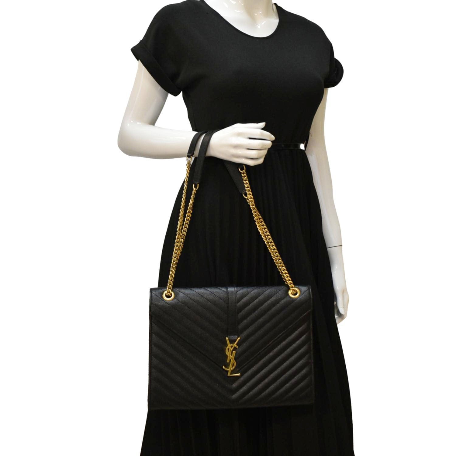 Saint Laurent Women's Large Envelope Matelassé Leather Shoulder Bag