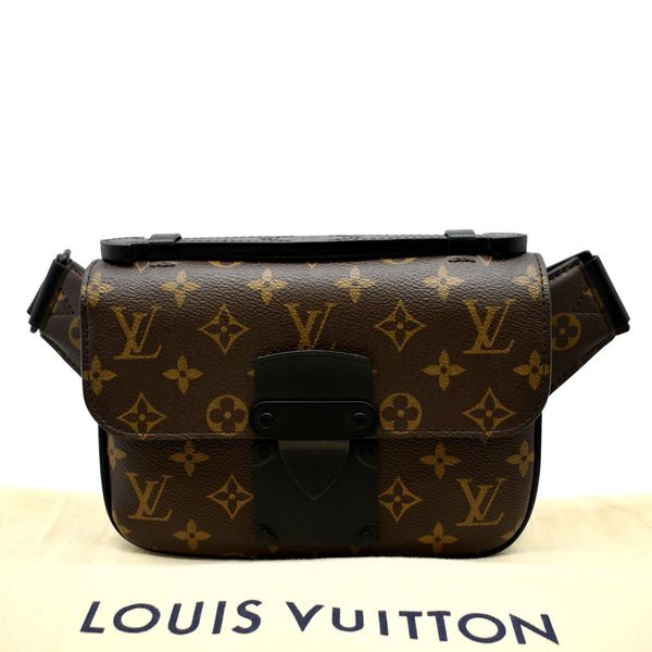 LOUIS VUITTON S-Lock Sling Monogram Macassar Crossbody Bag Brown