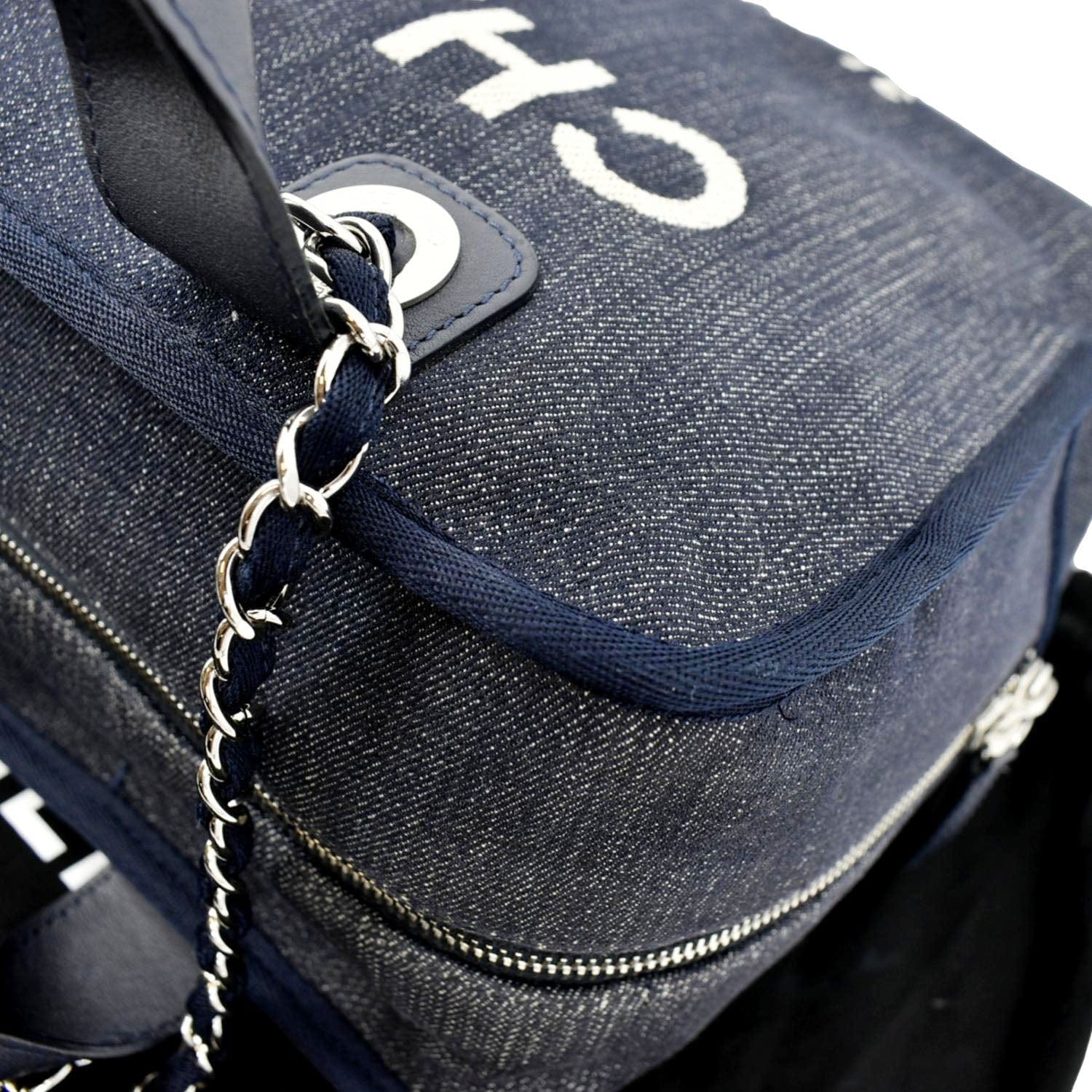 Chanel Navy Deauville Bowling bag