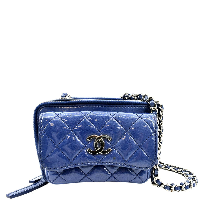 Chanel Blue Quilted Leather Small Casual Trip Camera Crossbody Bag Chanel