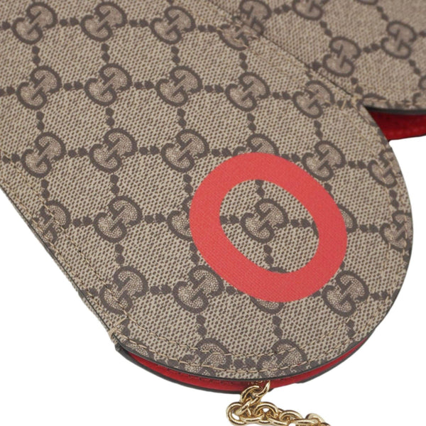 GUCCI Valentines Day Love Heart Small GG Supreme Canvas Shoulder Bag Beige 678133