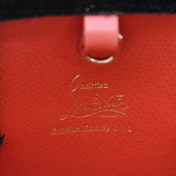 CHRISTIAN LOUBOUTIN Cabata Eyelet Velour Suede Tote Shoulder Bag Black