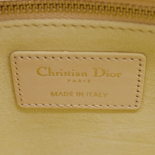 CHRISTIAN DIOR MY ABCDior Small Cannage Lambskin Leather Shoulder Bag Light Yellow