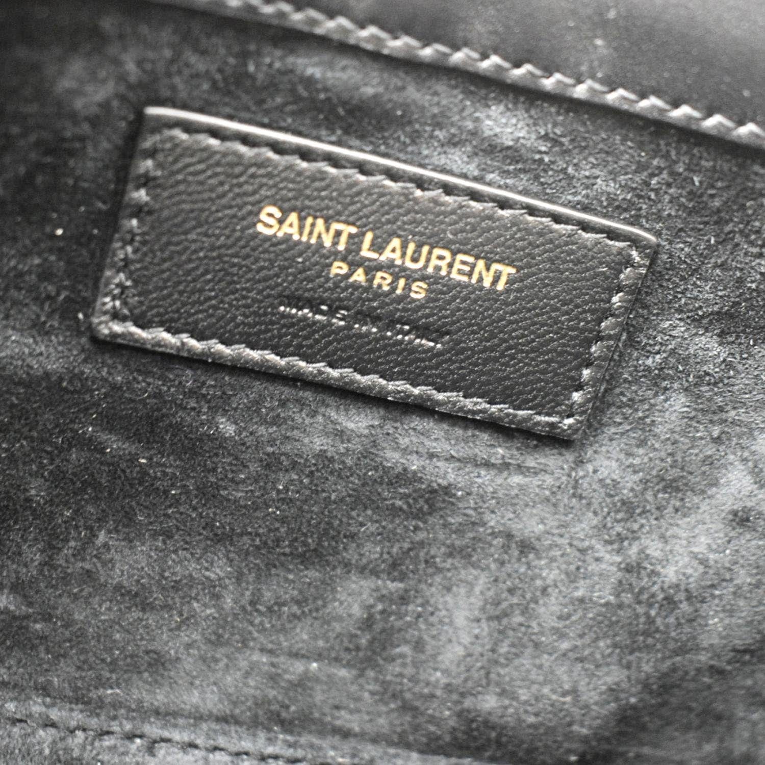 YVES SAINT LAURENT Le 5 A 7 Mini Leather Satchel Bag Black