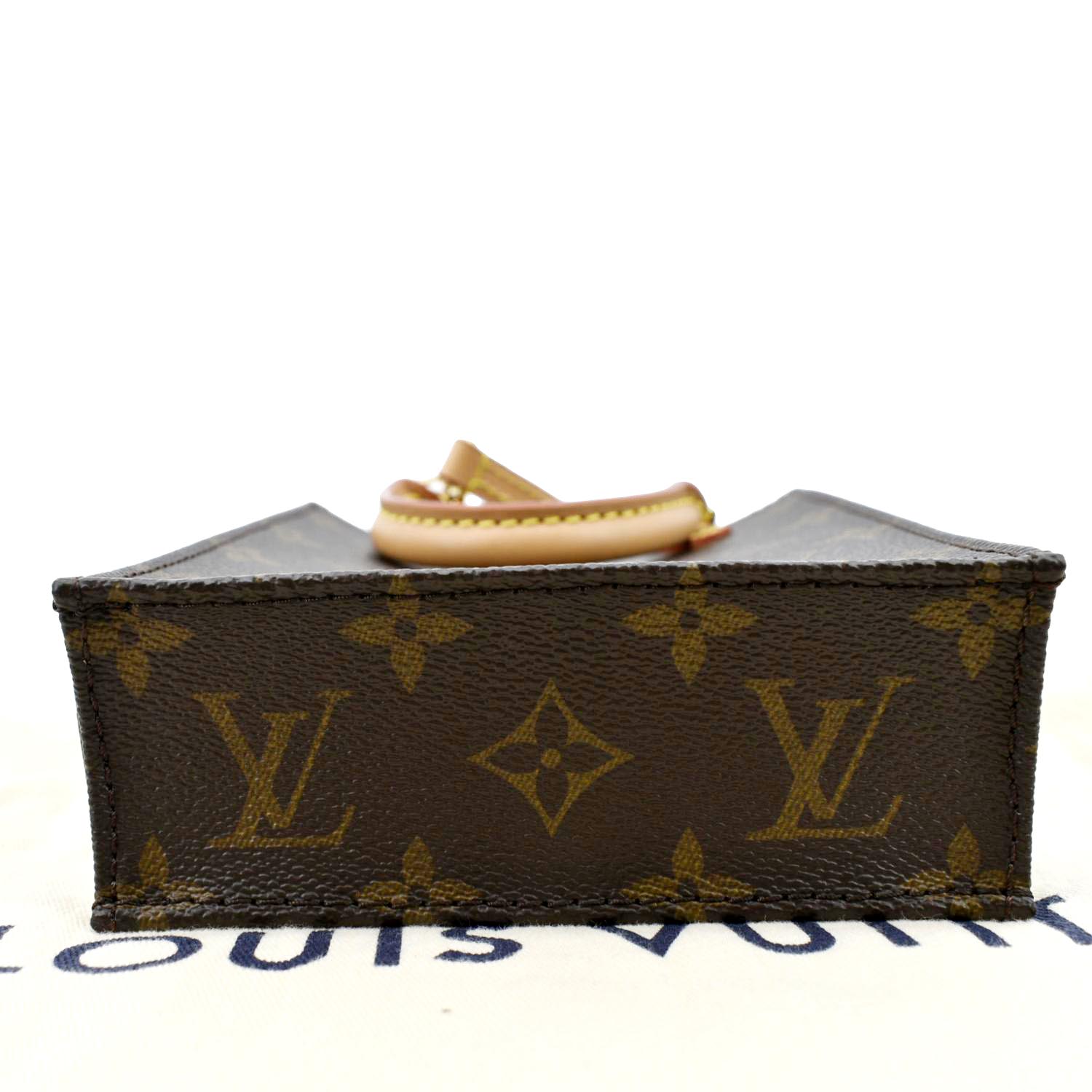 Louis Vuitton Ebene Monogram Coated Canvas Petit Sac Plat Gold Hardware, 2020, Brown Womens Handbag