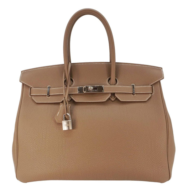 HERMES Birkin 35 Togo Leather Tote Bag Etoupe