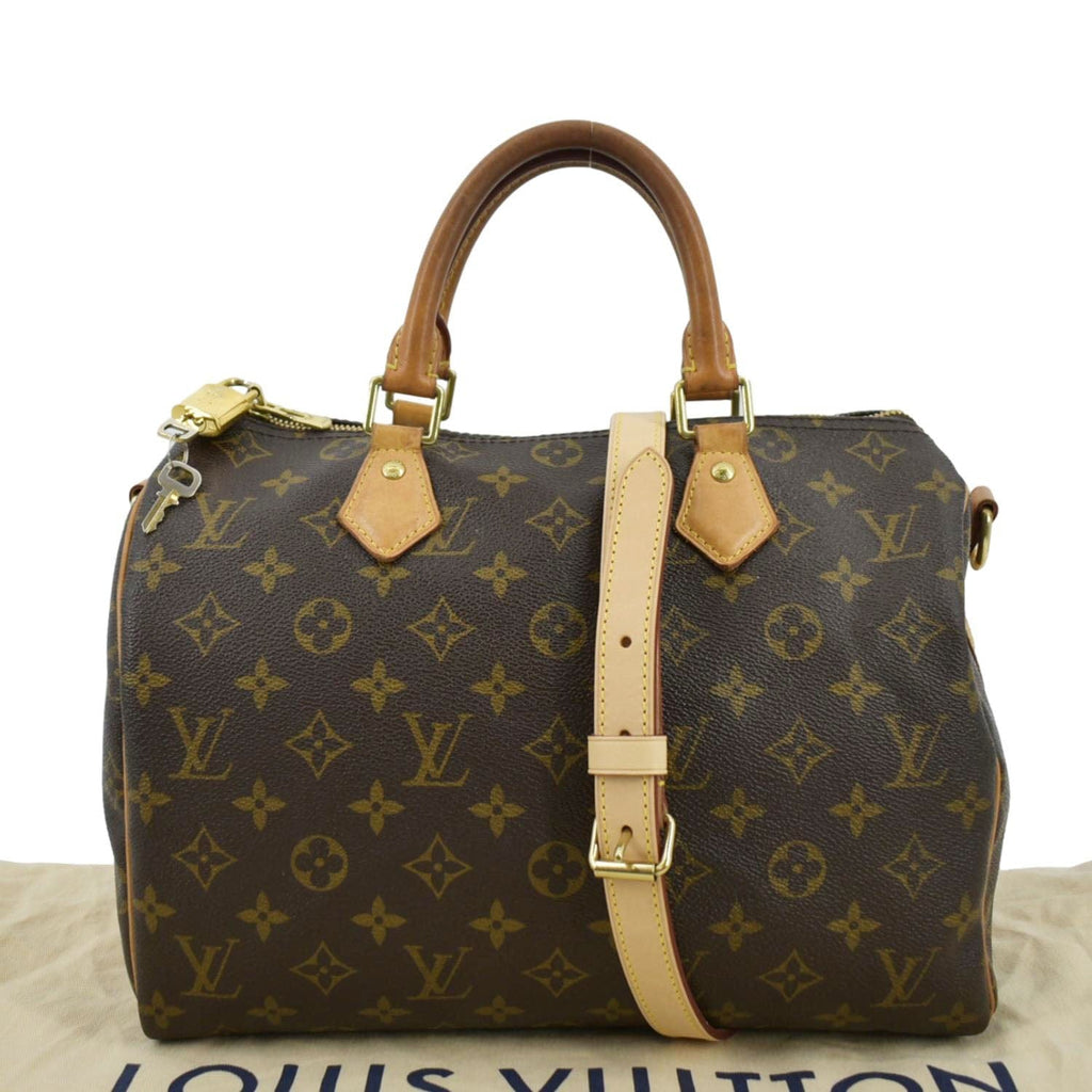 LOUIS VUITTON Speedy 30 Bandouliere Monogram Canvas Shoulder Bag Brown