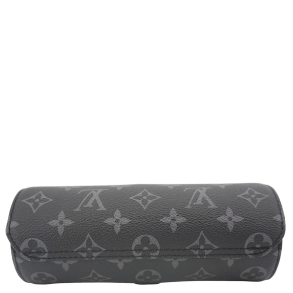 LOUIS VUITTON 3 Watch Case Monogram Eclipse Pouch Black