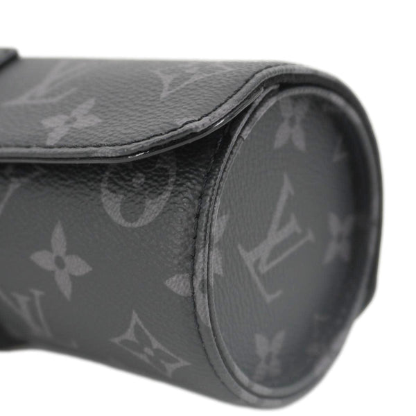 LOUIS VUITTON 3 Watch Case Monogram Eclipse Pouch Black