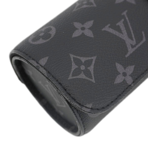 LOUIS VUITTON 3 Watch Case Monogram Eclipse Pouch Black