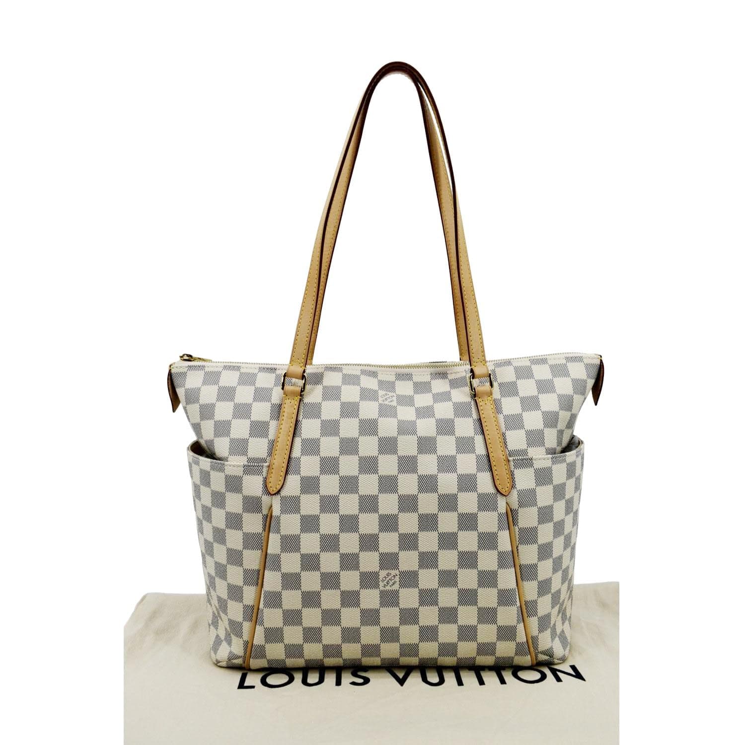 LOUIS VUITTON Tote Bag Totally MM White Damier Azur Shoulder Bag