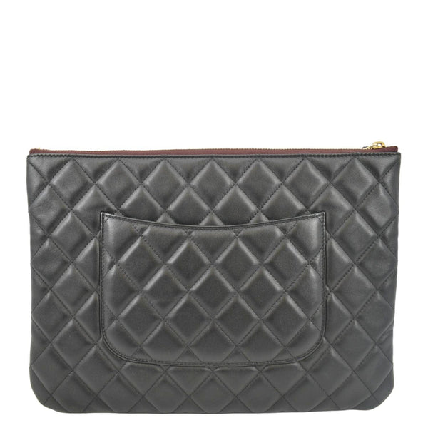 CHANEL Classic O-Case Leather Zip Pouch Black