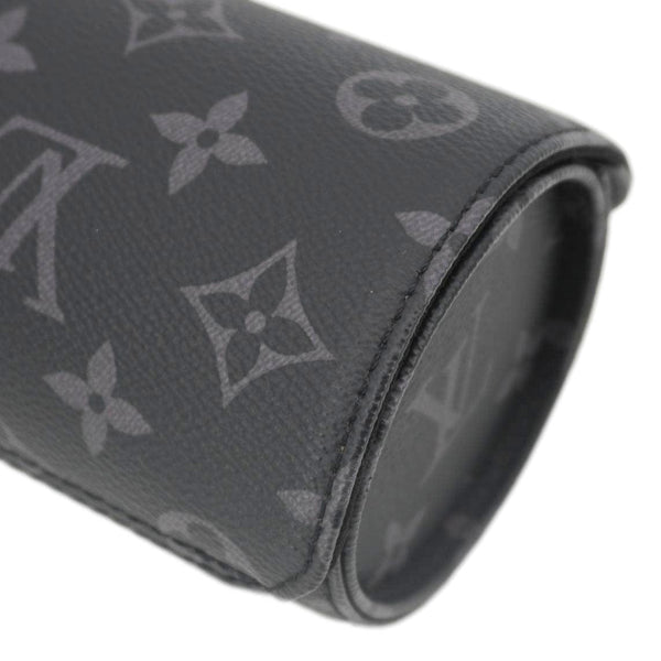 LOUIS VUITTON 3 Watch Case Monogram Eclipse Pouch Black