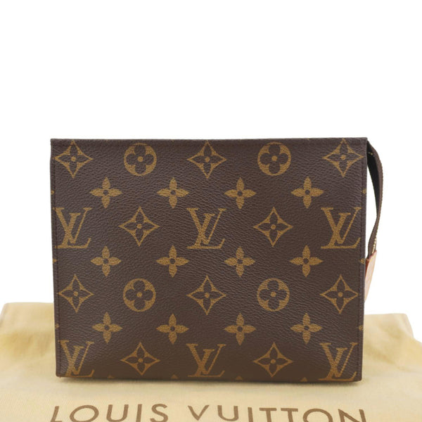 LOUIS VUITTON Toiletry 19 Pouch Monogram Canvas Clutch Brown