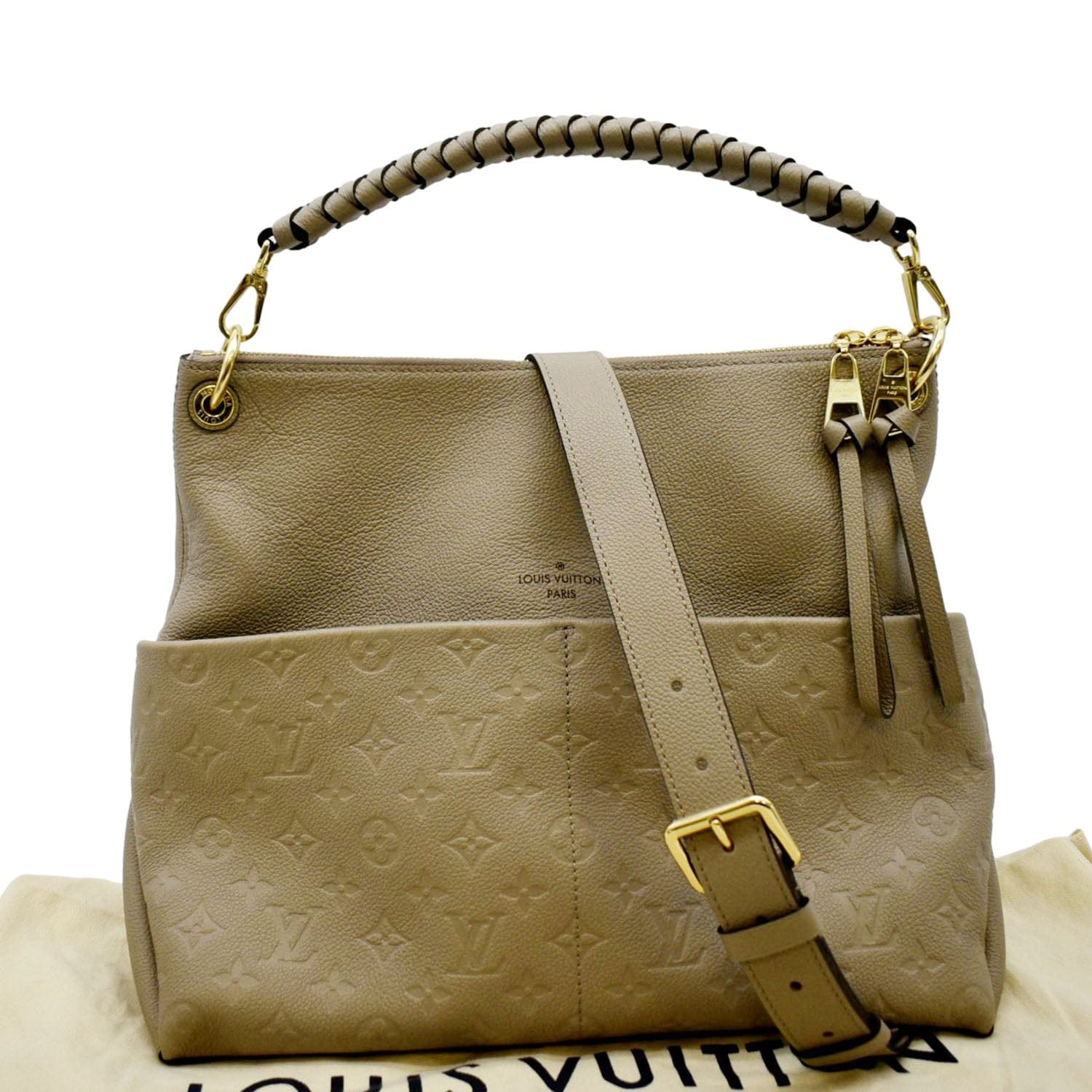 USED Louis Vuitton Turtledove Monogram Empreinte Leather Maida Hobo Bag  AUTHENTI