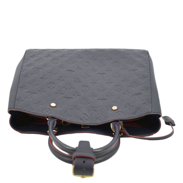 LOUIS VUITTON Montaigne GM Empreinte Leather Shoulder Bag Navy Blue