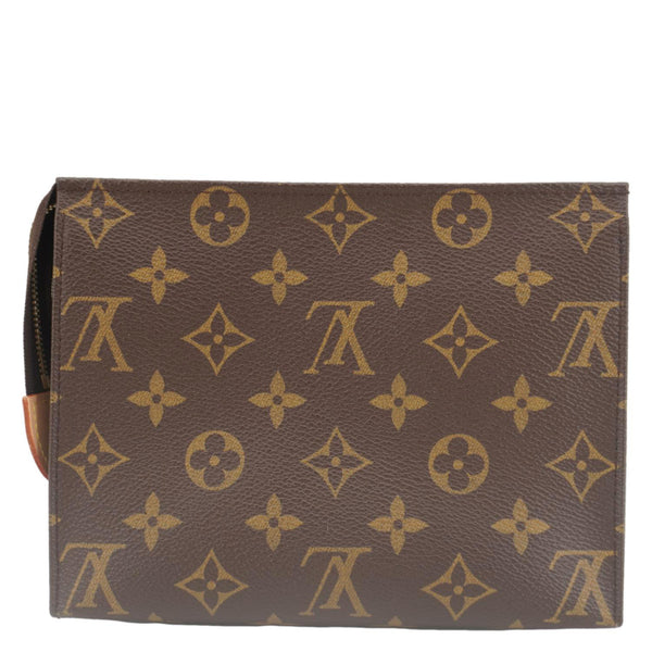 LOUIS VUITTON Toiletry 19 Pouch Monogram Canvas Clutch Brown