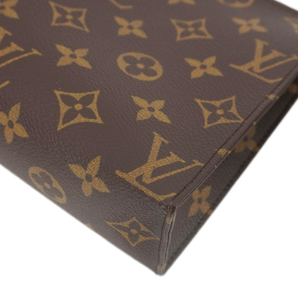 LOUIS VUITTON Toiletry 19 Pouch Monogram Canvas Clutch Brown