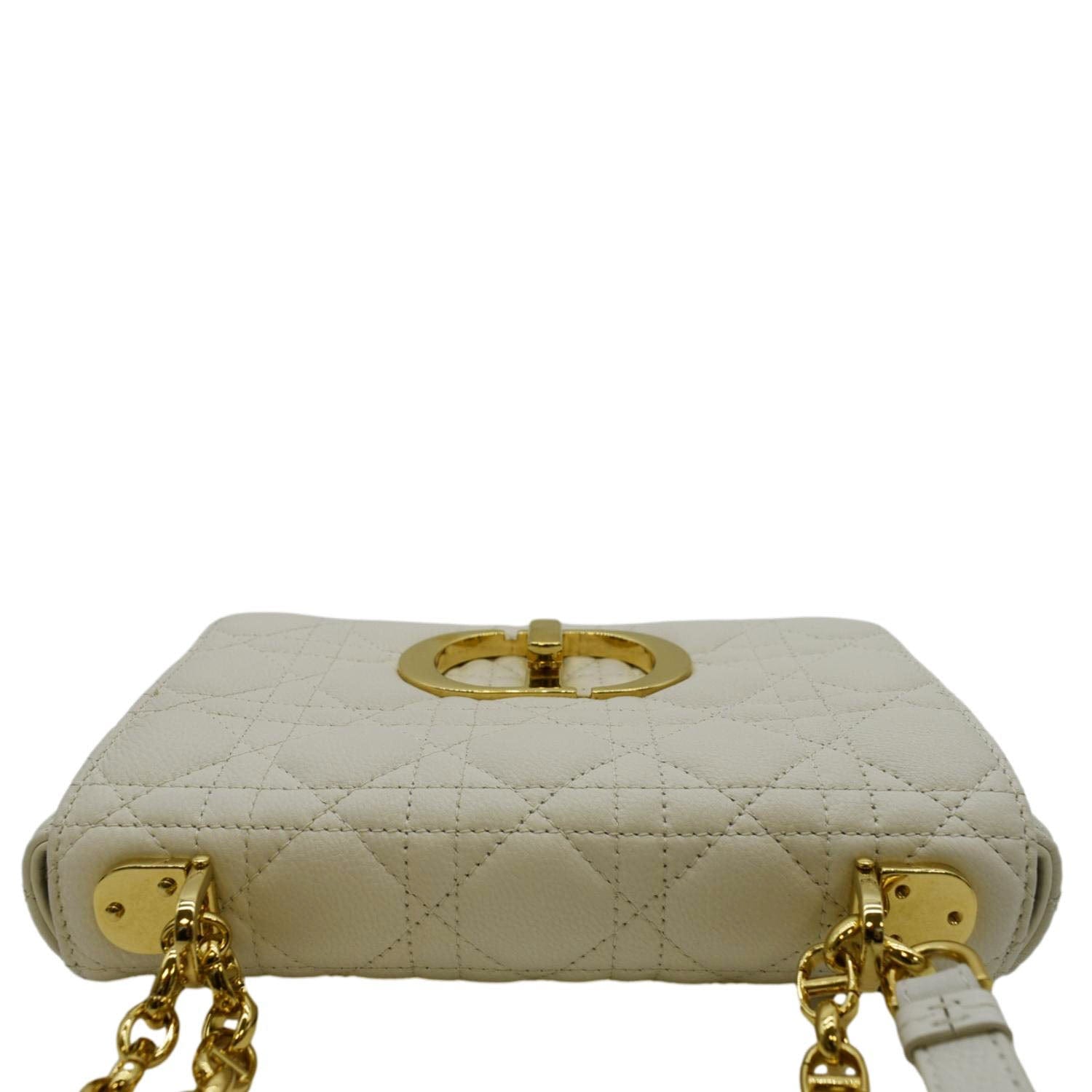 Small Dior Caro Bag Beige Supple Cannage Calfskin