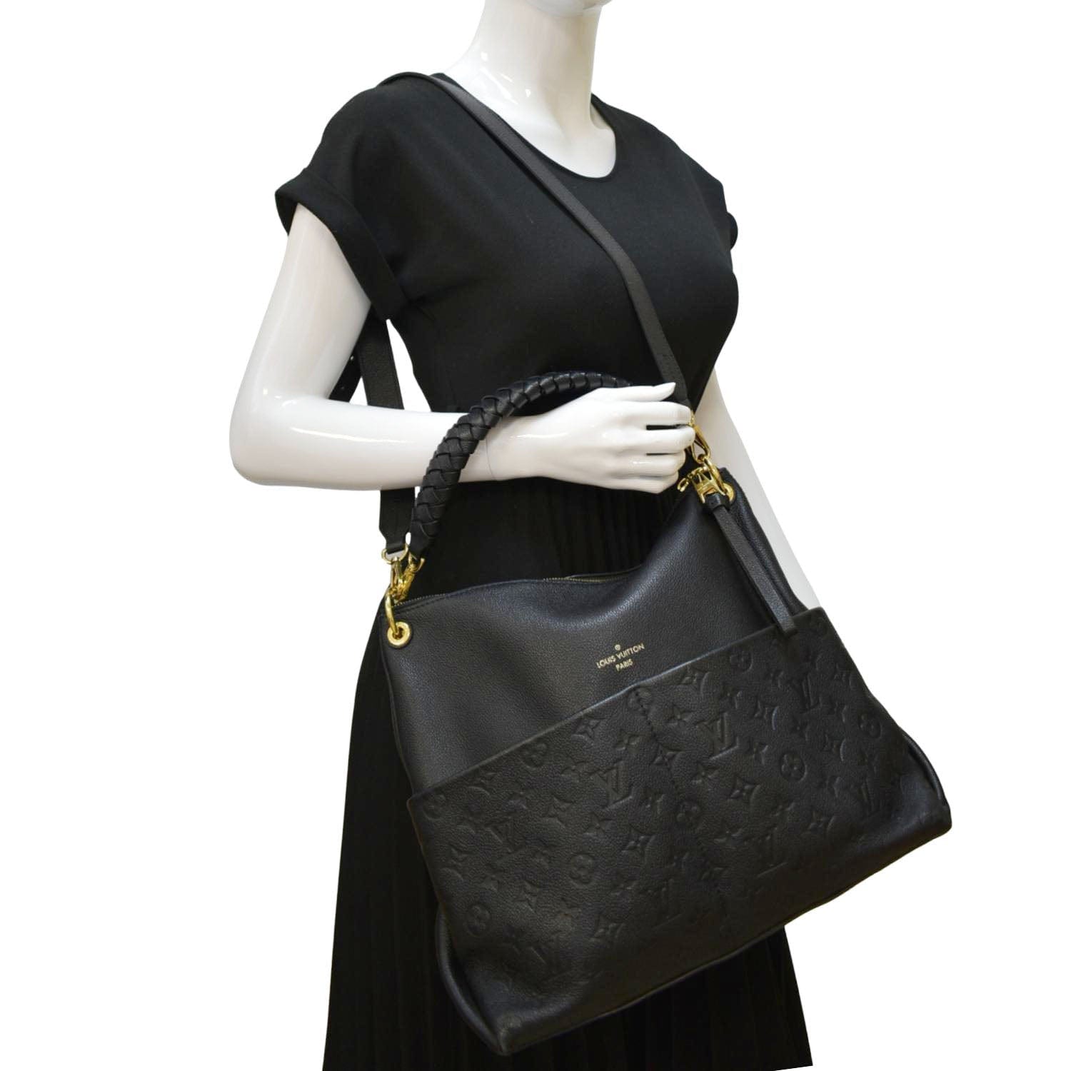 LOUIS VUITTON Maida Monogram Empreinte Leather Hobo Bag Black