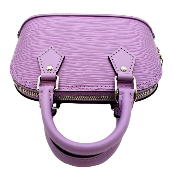 LOUIS VUITTON Nano Alma Epi Leather Top Handle Shoulder Bag Purple