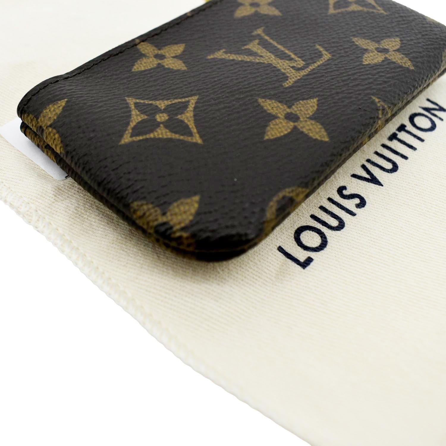 Louis Vuitton Pochette Cles Monogram Orange Black in Canvas with