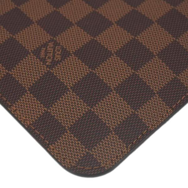 LOUIS VUITTON  Neverfull Damier Ebene Pochette Wristlet Pouch Brown