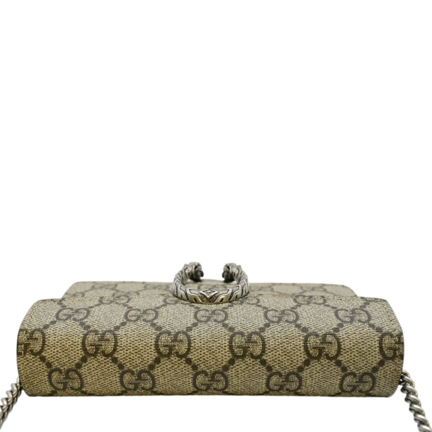 Gucci Dionysus Super Mini GG Supreme Canvas Crossbody Bag Taupe 476432