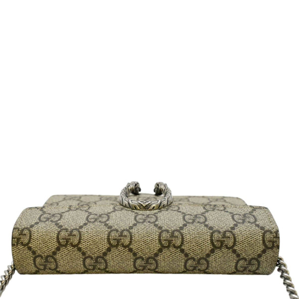 GUCCI Dionysus Super Mini GG Supreme Canvas Bag Taupe