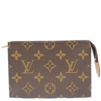 LOUIS VUITTON Toiletry Pouch Small Monogram Canvas Clutch Brown