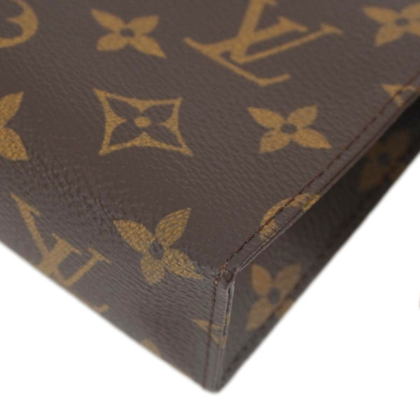 LOUIS VUITTON Toiletry Pouch Small Monogram Canvas Clutch Brown