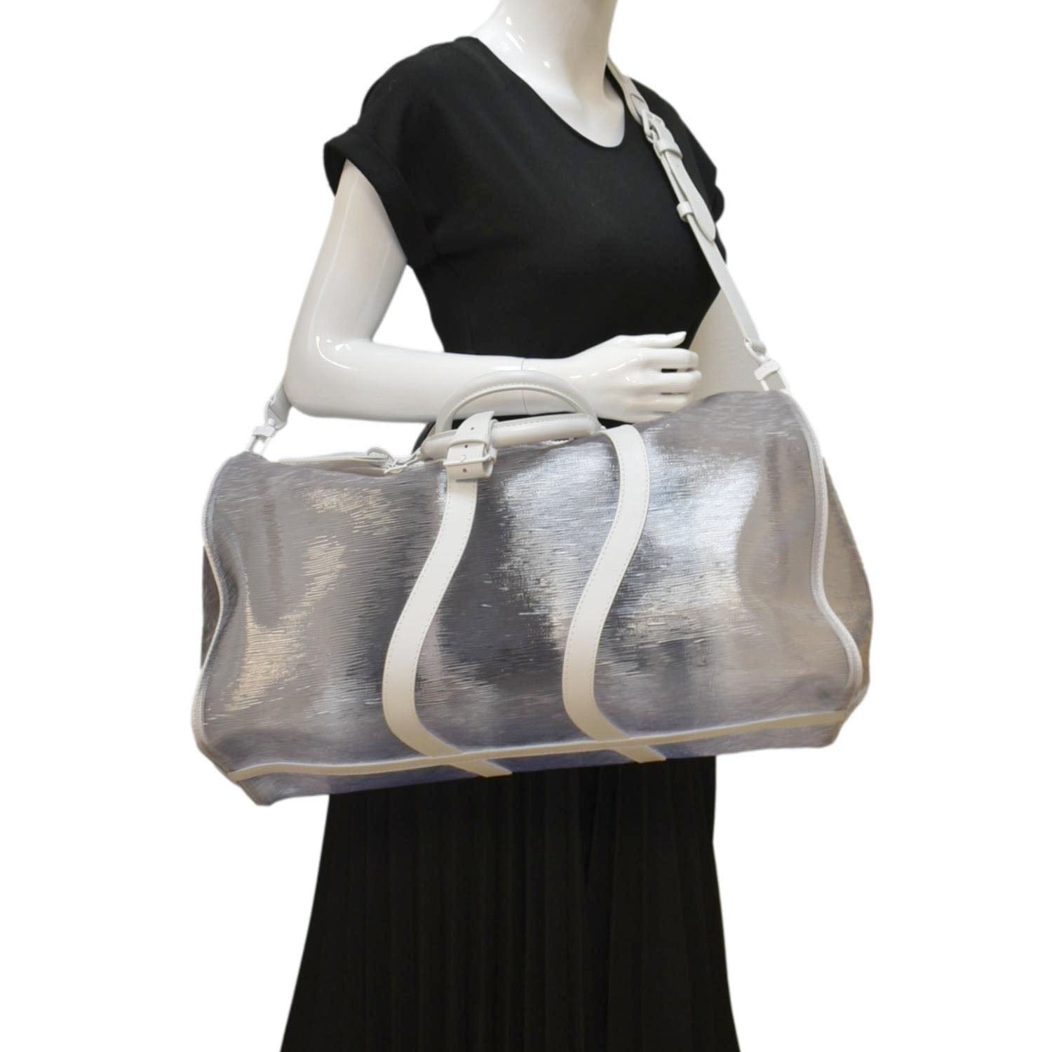 Auth Louis Vuitton Epi Plage Bahia Shoulder Tote Bag Clear White