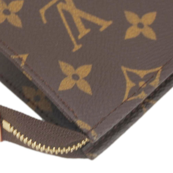 LOUIS VUITTON Toiletry Pouch Small Monogram Canvas Clutch Brown