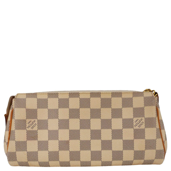 LOUIS VUITTON Pochette Eva Damier Azur Crossbody Clutch Bag White