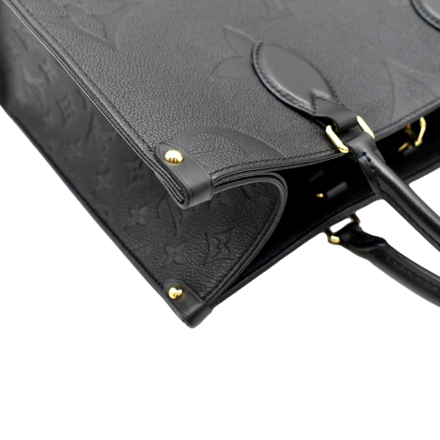 Louis Vuitton Black Giant Monogram Empreinte Leather Onthego MM Bag Louis  Vuitton