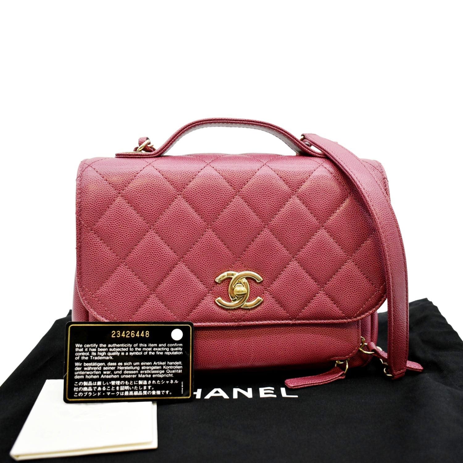 Chanel Business Affinity Flap Bag Quilted Caviar Small Pink