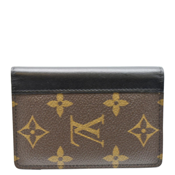 LOUIS VUITTON Pocket Organizer Monogram Canvas Wallet Black/Brown