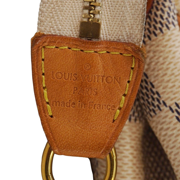 LOUIS VUITTON Pochette Eva Damier Azur Crossbody Clutch Bag White