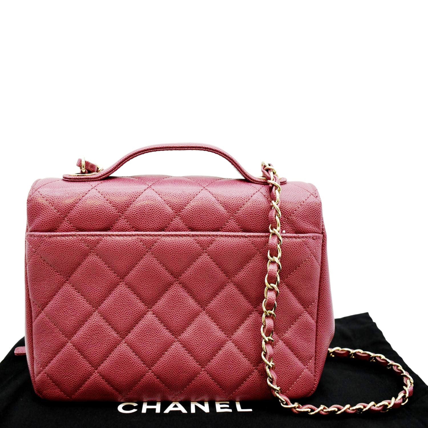 Chanel Red Caviar Leather Small Business Affinity Flap Shoulder Bag Chanel