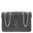 YVES SAINT LAURENT Envelope Flap Leather Chain Shoulder Bag Black