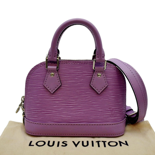 LOUIS VUITTON Nano Alma Epi Leather Top Handle Shoulder Bag Purple