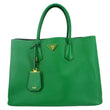 PRADA Double Handle Saffiano Cuir Leather Tote Bag Green