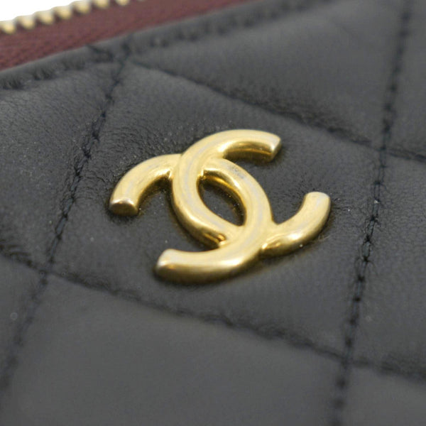 CHANEL Classic O-Case Leather Zip Pouch Black