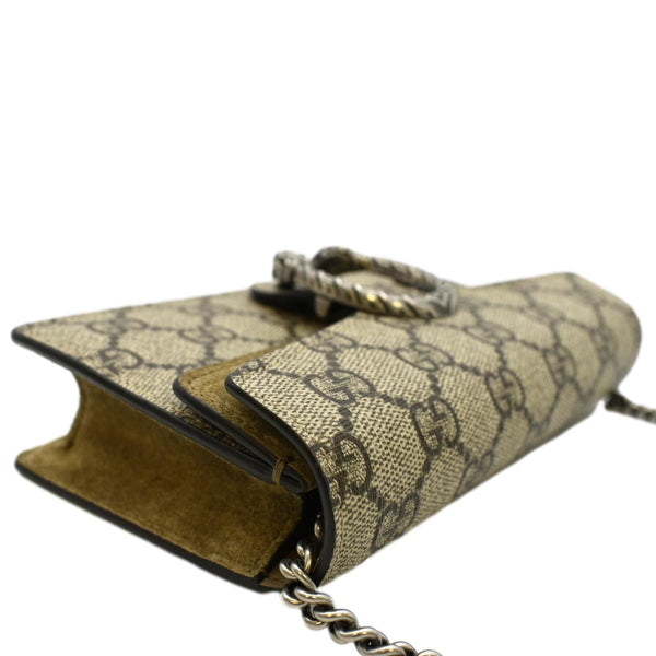 GUCCI Dionysus Super Mini GG Supreme Canvas Bag Taupe