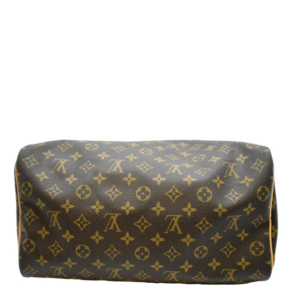 LOUIS VUITTON Speedy 35 Monogram Canvas Satchel Bag Brown