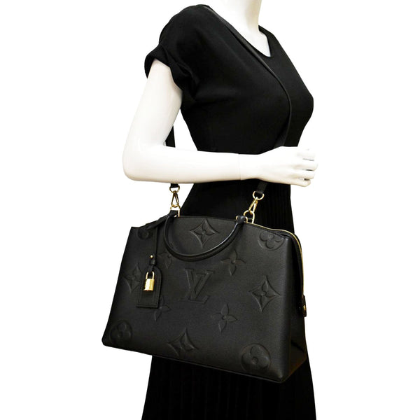 LOUIS VUITTON Grand Palais MM Monogram Empreinte Leather Shoulder Bag Black