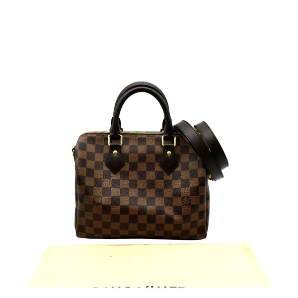 LOUIS VUITTON Speedy 25 Bandouliere Damier Ebene Shoulder Bag Brown