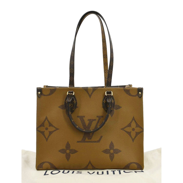 LOUIS VUITTON Onthego MM Giant Monogram Canvas Tote Shoulder Bag Brown