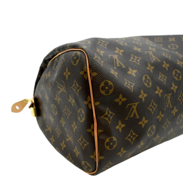 LOUIS VUITTON Speedy 35 Monogram Canvas Satchel Bag Brown